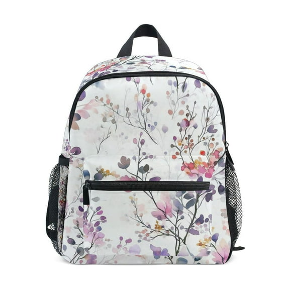 FORMRS School Backpack with Front Zippered Pocket 12" Student Travel Daypack, Purple Wildflowers