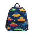 thumbnail image 1 of FORMRS School Backpack with Front Zippered Pocket 12" Student Travel Daypack, Rainbow Space Cat, 1 of 6
