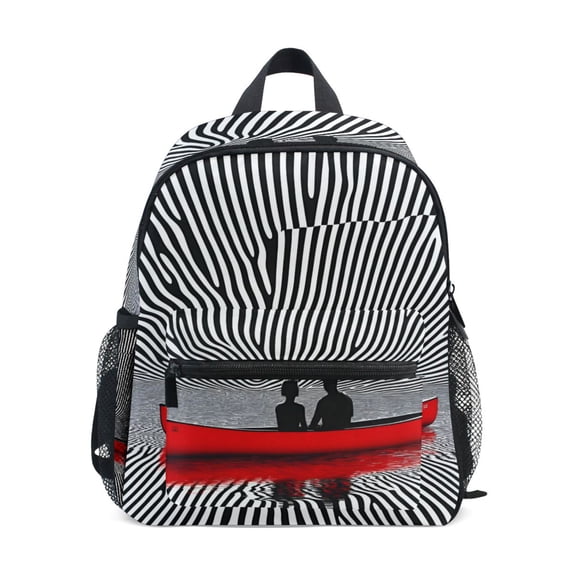 FORMRS School Backpack with Front Zippered Pocket 12" Student Travel Daypack, Red Boat