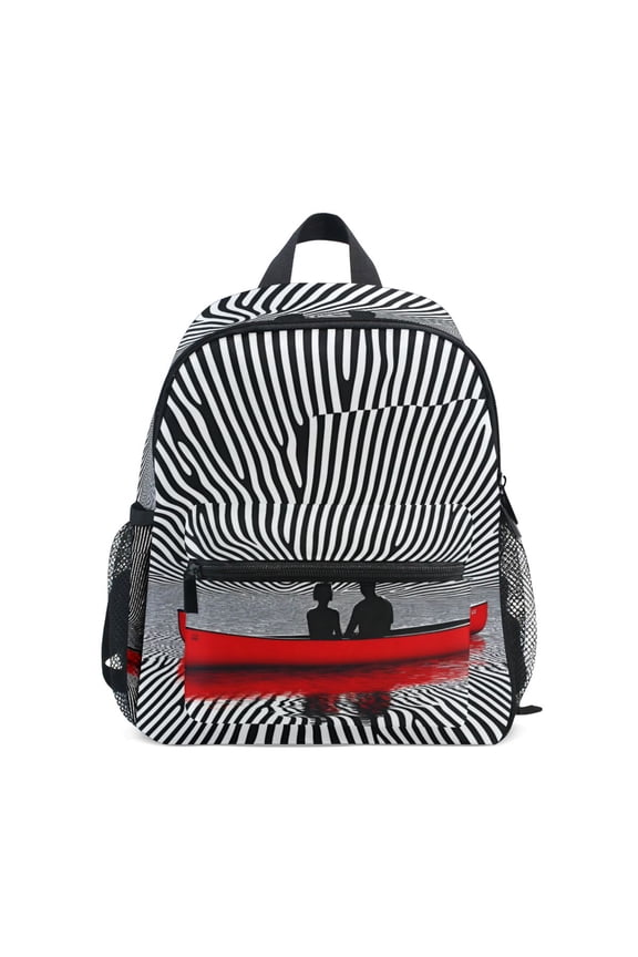 School Backpack with Front Zippered Pocket 12" Student Travel Daypack, Red Boat