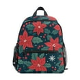 thumbnail image 1 of FORMRS School Backpack with Front Zippered Pocket 12" Student Travel Daypack, Red Christmas Leaves, 1 of 6