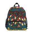 thumbnail image 1 of FORMRS Kids School Backpack with Front Zippered Pocket 12" Student Travel Daypack, Red Christmas Light, 1 of 6