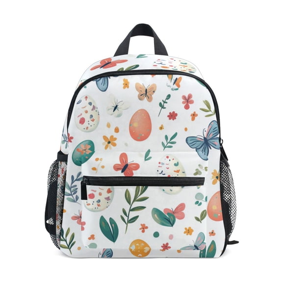 FORMRS School Backpack with Front Zippered Pocket 12" Student Travel Daypack, Red Easter Eggs