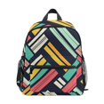 thumbnail image 1 of FORMRS School Backpack with Front Zippered Pocket 12" Student Travel Daypack, Red Geometric, 1 of 6