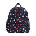 thumbnail image 1 of FORMRS School Backpack with Front Zippered Pocket 12" Student Travel Daypack, Red Starry Pattern, 1 of 6