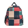 thumbnail image 1 of FORMRS Kids School Backpack with Front Zippered Pocket 12" Student Travel Daypack, Red Teal Plaid, 1 of 6