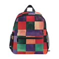 thumbnail image 1 of FORMRS School Backpack with Front Zippered Pocket 12" Student Travel Daypack, Red and Purple Plaid Pattern, 1 of 6