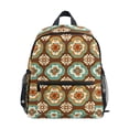 thumbnail image 1 of FORMRS School Backpack with Front Zippered Pocket 12" Student Travel Daypack, Retro Blossom Flower, 1 of 6