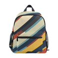 thumbnail image 1 of FORMRS School Backpack with Front Zippered Pocket 12" Student Travel Daypack, Retro Colorful Stripes, 1 of 6