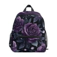 thumbnail image 1 of FORMRS School Backpack with Front Zippered Pocket 12" Student Travel Daypack, Roses and Pearls, 1 of 6