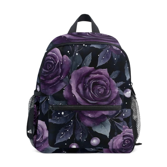FORMRS School Backpack with Front Zippered Pocket 12" Student Travel Daypack, Roses and Pearls