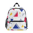 thumbnail image 1 of FORMRS School Backpack with Front Zippered Pocket 12" Student Travel Daypack, Simple Triangles, 1 of 6