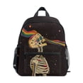 thumbnail image 1 of FORMRS School Backpack with Front Zippered Pocket 12" Student Travel Daypack, Skeleton Stripes, 1 of 6