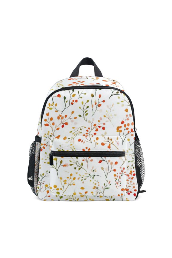 School Backpack with Front Zippered Pocket 12" Student Travel Daypack, Small Floral Pattern