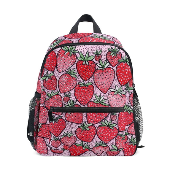 FORMRS Kids School Backpack with Front Zippered Pocket 12" Student Travel Daypack, Sweet Strawberry