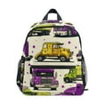 thumbnail image 1 of FORMRS School Backpack with Front Zippered Pocket 12" Student Travel Daypack, Truck Stars Pattern, 1 of 6