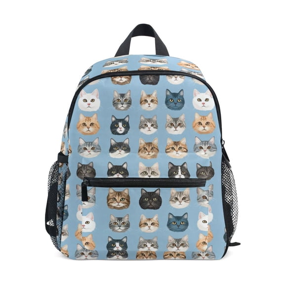 FORMRS Kids School Backpack with Front Zippered Pocket 12" Student Travel Daypack, Vibrant Cute Cat