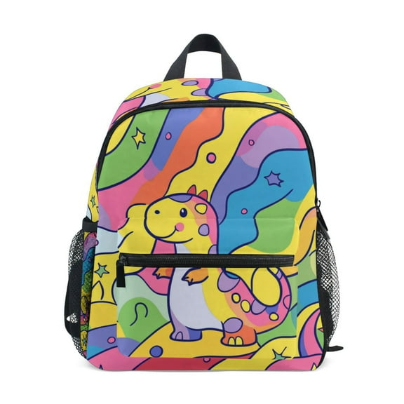 FORMRS School Backpack with Front Zippered Pocket 12" Elementary Student Travel Daypack, Vibrant Dinosaur