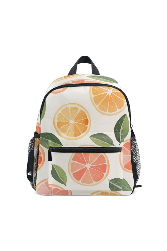 School Backpack with Front Zippered Pocket 12" Student Travel Daypack, Watercolor Orange