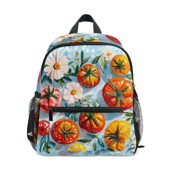 FORMRS School Backpack with Front Zippered Pocket 12" Student Travel Daypack, Watercolor Tomatoes