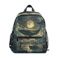 thumbnail image 1 of FORMRS School Backpack with Front Zippered Pocket 12" Student Travel Daypack, Whale and Moon, 1 of 6
