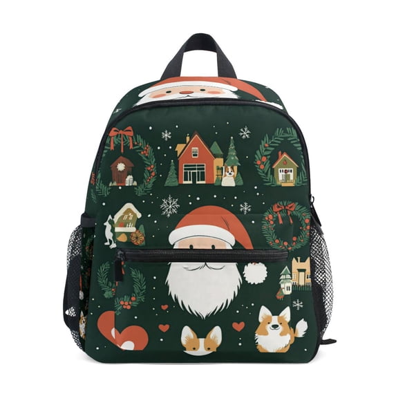 FORMRS School Backpack with Front Zippered Pocket 12" Student Travel Daypack, Whimsical Christmas