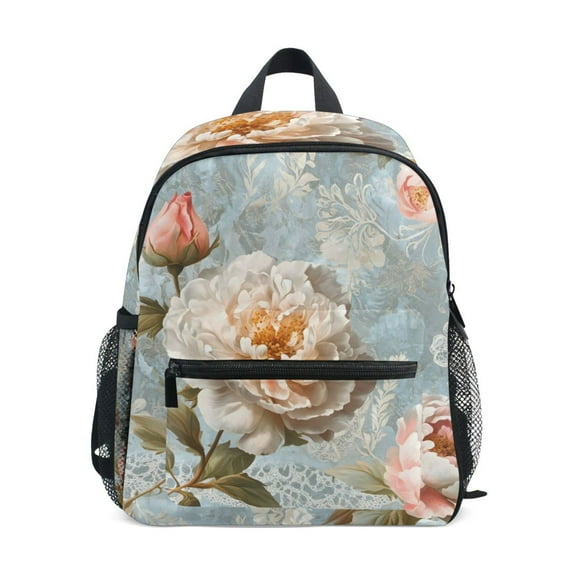 FORMRS School Backpack with Front Zippered Pocket 12" Student Travel Daypack, Whimsical Rose