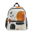 thumbnail image 1 of FORMRS School Backpack with Front Zippered Pocket 12" Student Travel Daypack, White Abstract Shapes, 1 of 6