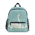thumbnail image 1 of FORMRS School Backpack with Front Zippered Pocket 12" Student Travel Daypack, White Cartoon Swan, 1 of 6
