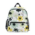 thumbnail image 1 of FORMRS School Backpack with Front Zippered Pocket 12" Student Travel Daypack, White Flower, 1 of 6