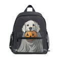 thumbnail image 1 of FORMRS School Backpack with Front Zippered Pocket 12" Student Travel Daypack, White Halloween Dog, 1 of 6