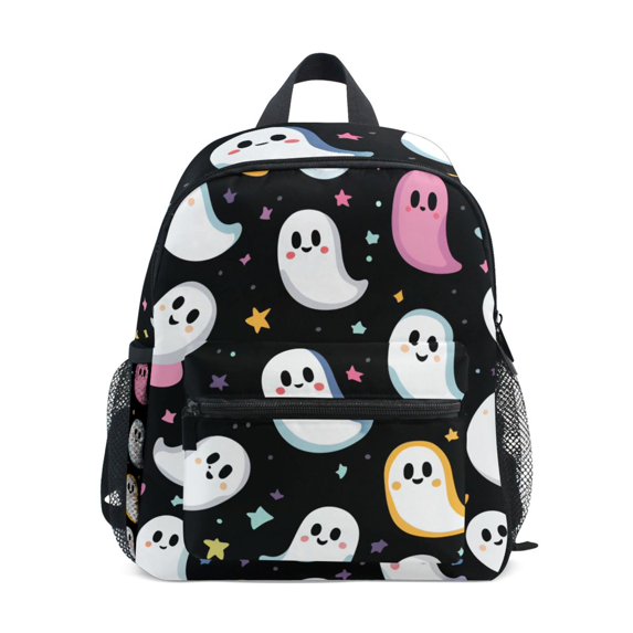 FORMRS School Backpack with Front Zippered Pocket 12" Student Travel Daypack, White Halloween Ghost