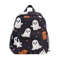 thumbnail image 1 of FORMRS School Backpack with Front Zippered Pocket 12" Elementary Student Travel Daypack, White Halloween Ghosts, 1 of 6
