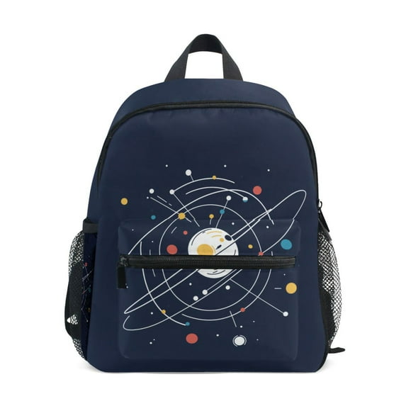 FORMRS School Backpack with Front Zippered Pocket 12" Student Travel Daypack, White Planet