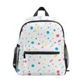 thumbnail image 1 of FORMRS Kids School Backpack with Front Zippered Pocket 12" Student Travel Daypack, White Retro Pattern, 1 of 6