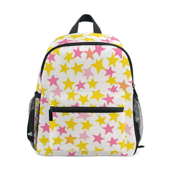 FORMRS School Backpack with Front Zippered Pocket 12" Student Travel Daypack, White Stars Pattern