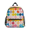 thumbnail image 1 of FORMRS School Backpack with Front Zippered Pocket 12" Student Travel Daypack, Yellow Circles, 1 of 6