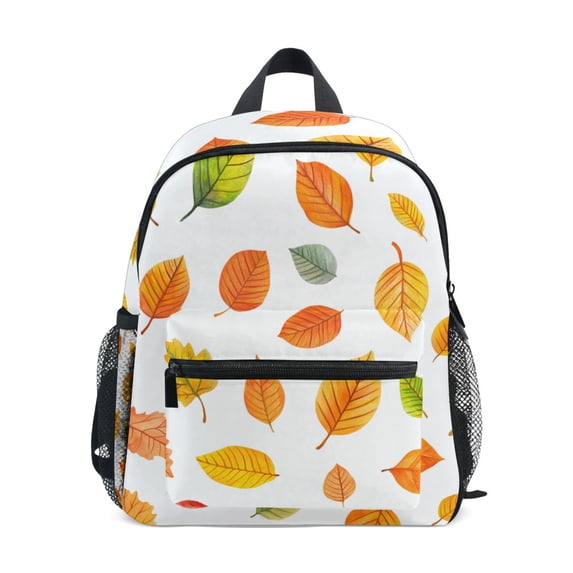 FORMRS School Backpack with Front Zippered Pocket 12" Student Travel Daypack, Yellow Leaves