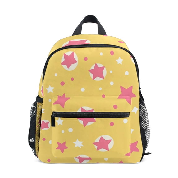 FORMRS School Backpack with Front Zippered Pocket 12" Student Travel Daypack, Yellow Stars