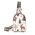thumbnail image 1 of FORMRS Womens Crossbody Sling Bag Travel Daypack Shoulder Chest Backpack, Beige Christmas Plaid, 1 of 7