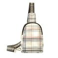 thumbnail image 1 of FORMRS Womens Crossbody Sling Bag Travel Daypack Shoulder Chest Backpack, Beige Plaid Pattern, 1 of 7