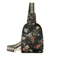 thumbnail image 1 of FORMRS Womens Crossbody Sling Bag Travel Daypack Shoulder Chest Backpack, Black Flowers, 1 of 7