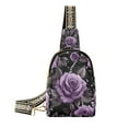 thumbnail image 1 of FORMRS Womens Crossbody Sling Bag Travel Daypack Shoulder Chest Backpack, Black Roses, 1 of 7