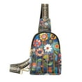thumbnail image 1 of FORMRS Womens Crossbody Sling Bag Travel Daypack Shoulder Chest Backpack, Blue Colorful Flowers, 1 of 7