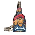 thumbnail image 1 of FORMRS Womens Crossbody Sling Bag Travel Daypack Shoulder Chest Backpack, Blue Dog Artist, 1 of 7