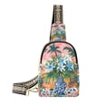 thumbnail image 1 of FORMRS Womens Crossbody Sling Bag Travel Daypack Shoulder Chest Backpack, Blue Flowers, 1 of 7