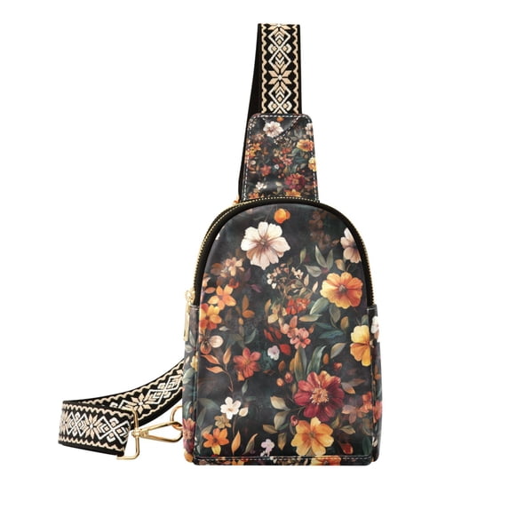 FORMRS Womens Crossbody Sling Bag Travel Daypack Shoulder Chest Backpack, Colorful Flower