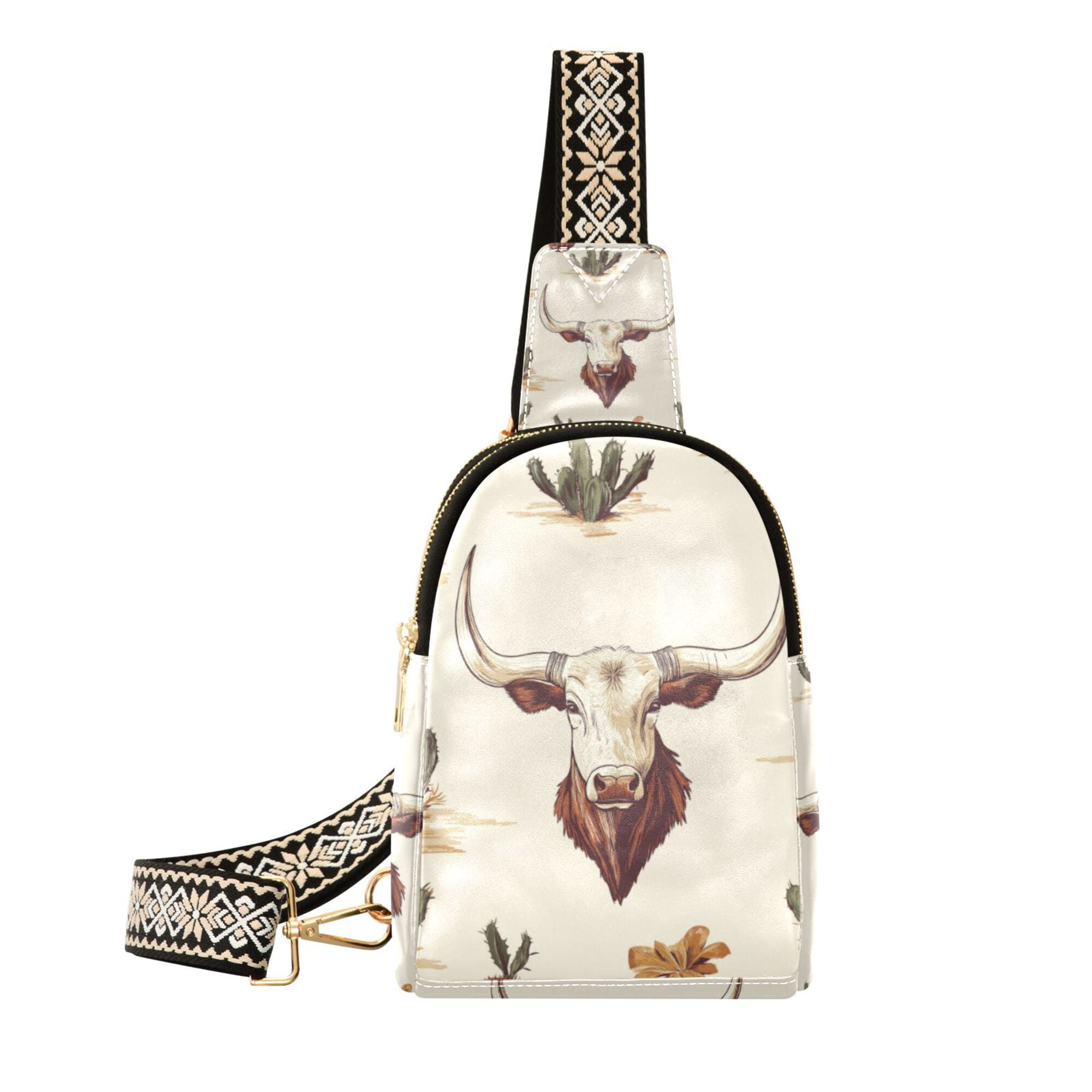 FORMRS Womens Crossbody Sling Bag Travel Daypack Shoulder Chest Backpack, Cowboy Pattern