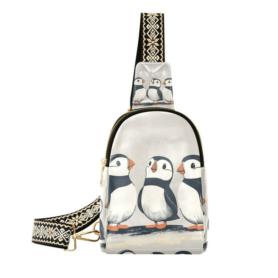 FORMRS Womens Crossbody Sling Bag Travel Daypack Shoulder Chest Backpack, Cute Puffin