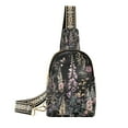 thumbnail image 1 of FORMRS Womens Crossbody Sling Bag Travel Daypack Shoulder Chest Backpack, Dark Flowers Pattern, 1 of 7